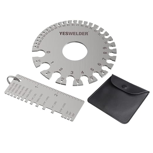 YESWELDER Round Dual Sided Metal Sheet Gage & Metal Sheet Thickness Gauge 2pk
