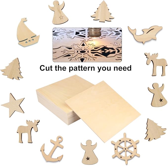 20 PCS 8 Inch Square Basswood Board, Thickness 6 mm, Basswood Sheets, balsa