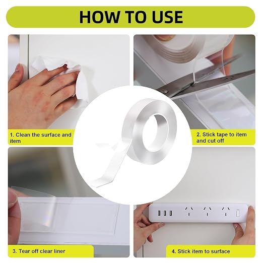 Aylaa Double Sided Tape Heavy Duty, 1.18"x120" Nano Double Sided Adhesive Tape