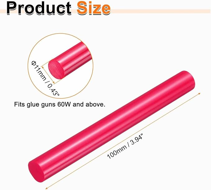 HARFINGTON 10pcs Hot Glue Sticks 0.43" Dia x 3.94" Long EVA Mini Hot Melt