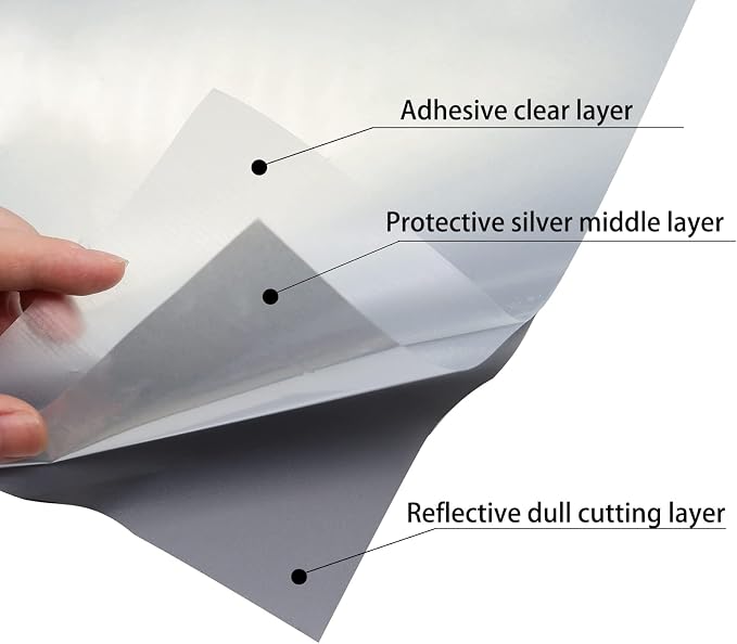Reflective Heat Transfer Vinyl Silver Reflective HTV Vinyl Rolls 12inch x 6feet