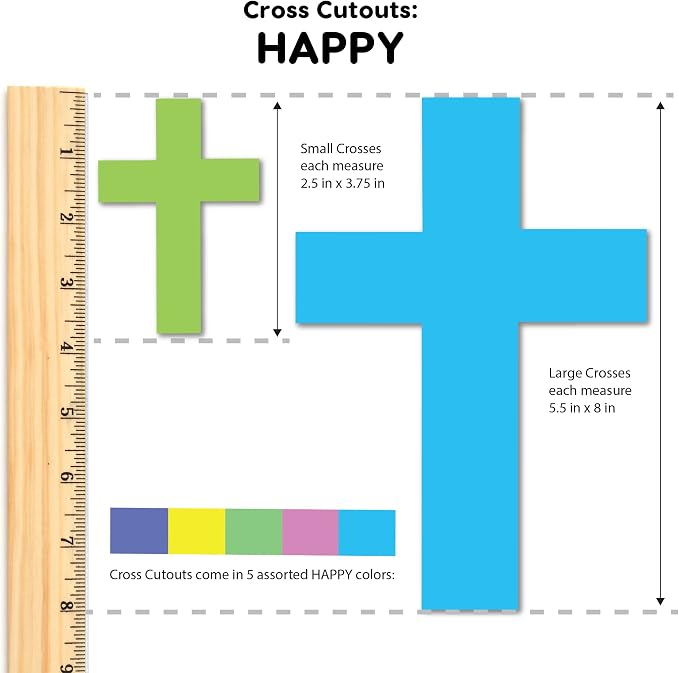 100 Pieces Cross Cutouts Happy