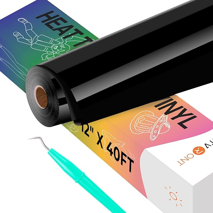 HTVRONT Black HTV Heat Transfer Vinyl