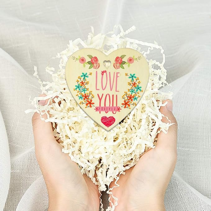 obmwang 50 Pieces 3 Inch Natural Heart Wood Slices, DIY Wooden Ornaments