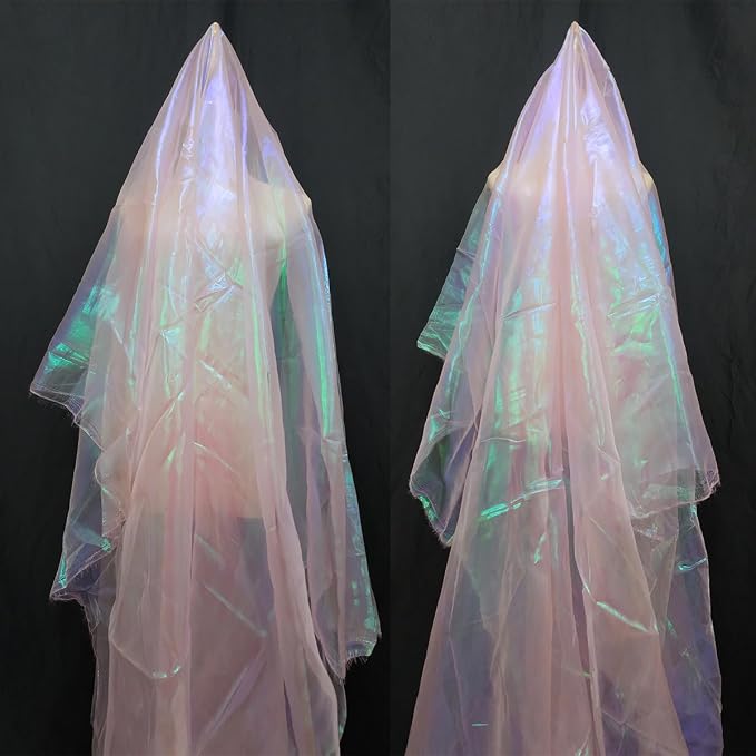 Light Pink Iridescent Organza Fabric