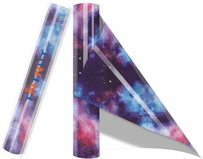 Tintnut Dark Purple Galaxy Glow in the Dark HTV Vinyl, stretch washable
