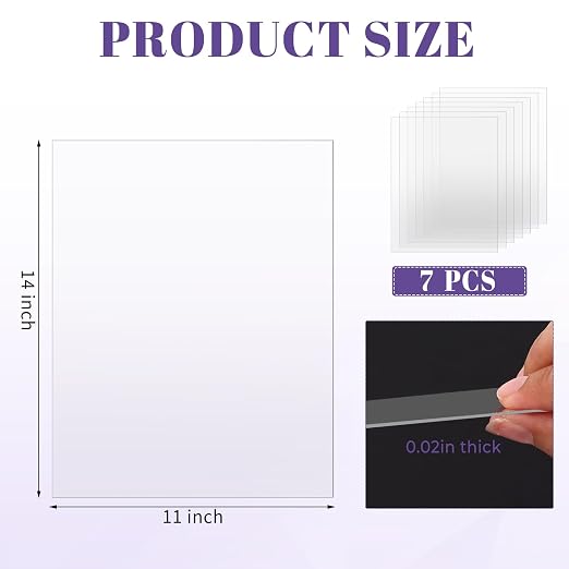 TKOnline 7 PCS Plexiglass Sheets, Invitations, Poster Frames Plastic Board