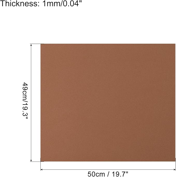 MECCANIXITY EVA Foam Sheets Coffee Brown 19.7 Inch x 19.3 Inch 1mm Thick Crafts