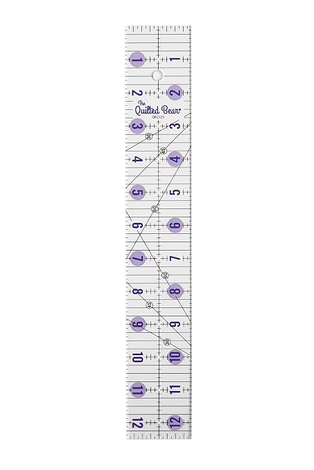 The Quilted Bear Rectangular Acrylic Quilting Ruler, Precise Bold Lines