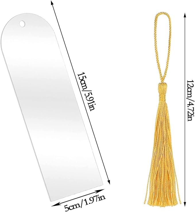 Clear Acrylic Bookmark, BetterJonny 30 Set Plastic Blank Book Page Mark