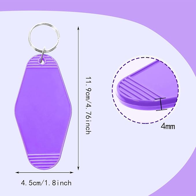 8PCS Motel Keychain Blank Hotel Key Tags Holder