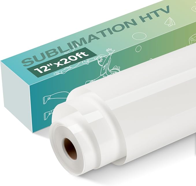 HTVRONT Clear Sublimation HTV Vinyl Matte 12" X 20FT