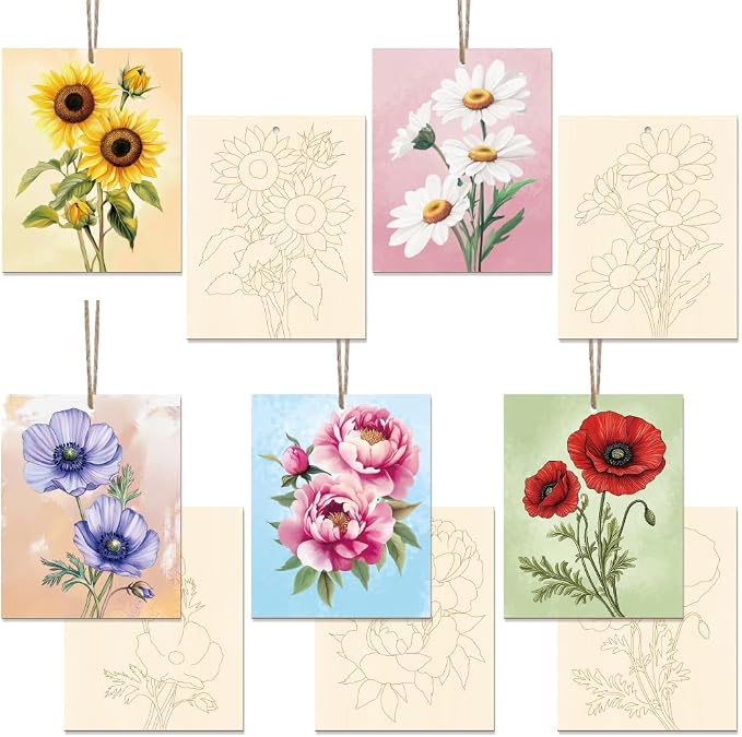 15 Pcs Unfinished Wood Crafts to Paint