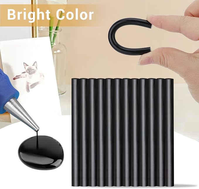 Manarty Black Hot Glue Stick, Adhesive EVA Glue Sticks
