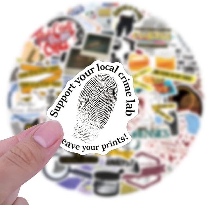 55 Pcs True Crime Forensic Stickers, Cool Detective Mystery Evidence Vinyl