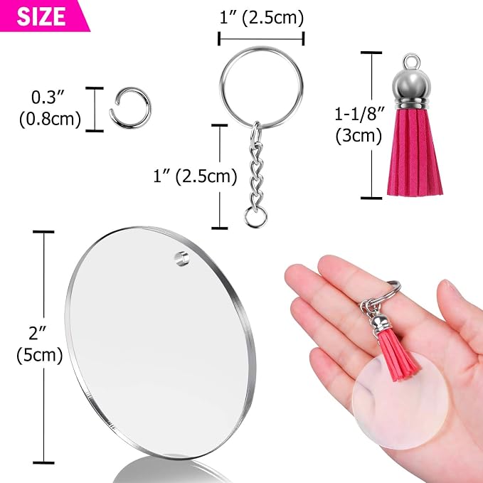 Acrylic Blank Keychains, Shynek Clear Keychain Blanks