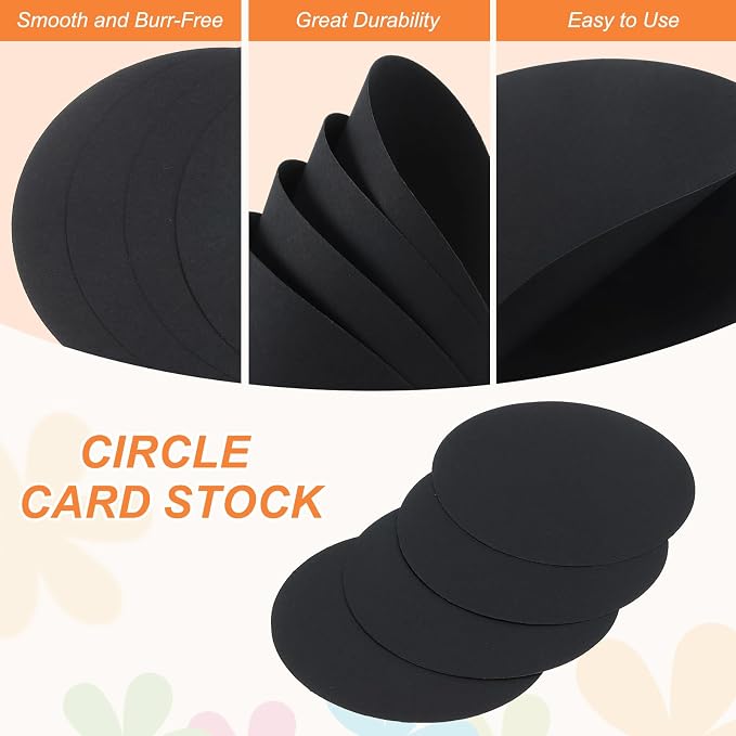 MECCANIXITY 24 Pcs Circle Card Stock, 3.9 Inch Round Cutouts Paper Thick
