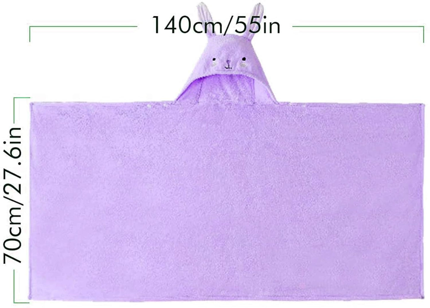 ROMASA Toddler Hooded Bath Towel Ultra Soft Towel Highly Absorbent Bathrobe Blanket for Boys Girls- 27.5" x 55" (Purple)