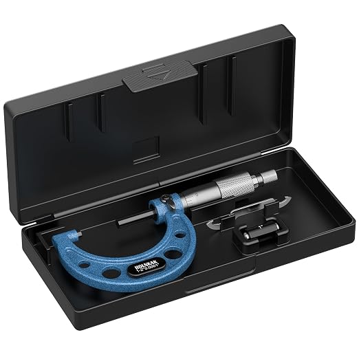 HDLNKAK Outside Micrometer, 1-2" Machinist Micrometer, 0.0001" Graduation