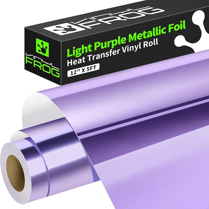 VINYL FROG Light Purple Metallic Foil Heat Transfer Vinyl Roll 12" x5ft Light