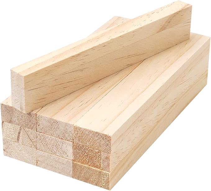 Wood Strips 1/2"x 1" x 6", Unfinished Flat Lumber Pine Pieces