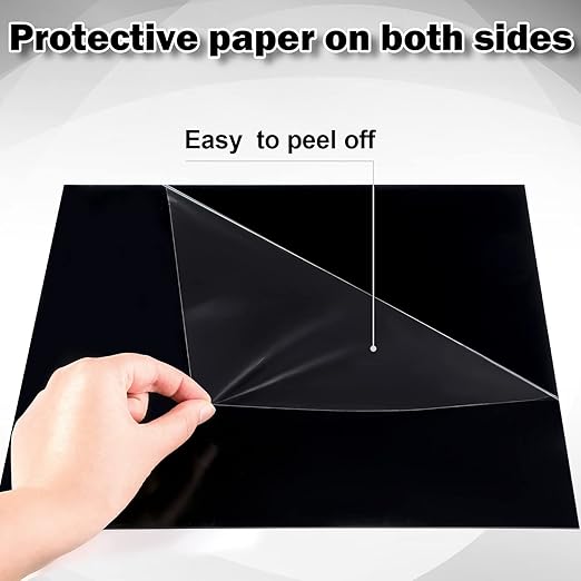 Outus 2 Pcs 12 x 12 Inch Black Acrylic Sheet 1/16 Inch Thick Acrylic Sheet