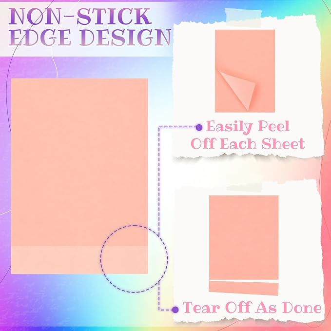 Kajaia 24 Pads Full Adhesive Sticky Notes Colorful Sticky Notes Adhesive Memo