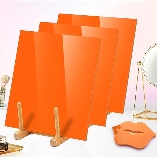 Adrattnay Orange Acrylic Sheets, 1/8 Thick