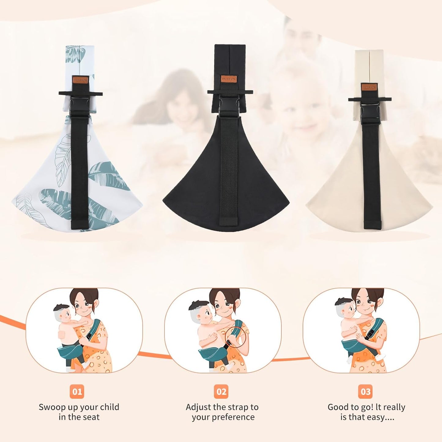 Baby Sling Carrier for Infants and Toddlers 6–36 Months (10–30 lbs), Breathable Cotton Hip Shoulder Carrier – Adjustable, Hands-Free Toddler Sling for Side & Hip Carry(Black)