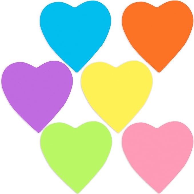 90 Pieces Heart Cutouts Paper Hearts Heart Shape Cards 5.5 Inches Large