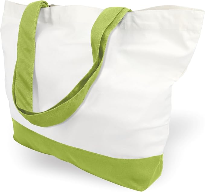 TOPDesign 3-Pack Super Strong Large 12oz Cotton Canvas Tote Bags, Reusable