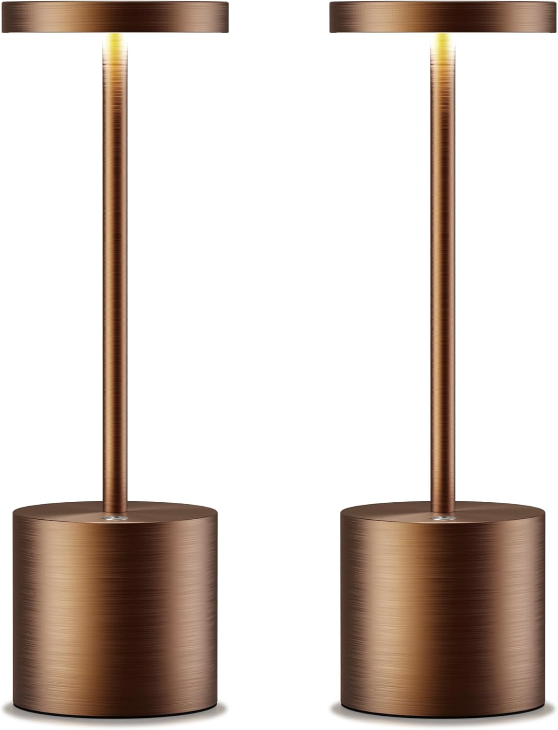 Cordless Table Lamps Rechargeable - Outdoor Portable LED Table Light 5000mAh Battery Operated Lamp 3 Color Stepless Dimming with Memory Function for Restaurant Dining Patio 2Pack Moka