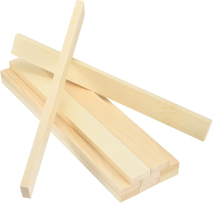 MECCANIXITY 10Pcs Wood Strips Slats, 3/8" x 1‑1/4" x 12" Thin Wood Sticks Flat