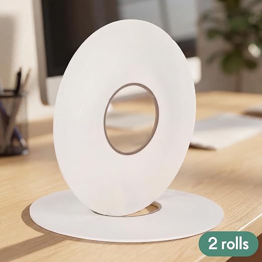 Tatuo 2 Rolls Double Sided Foam Tape PE Foam Tape Sponge Soft Mounting Adhesive