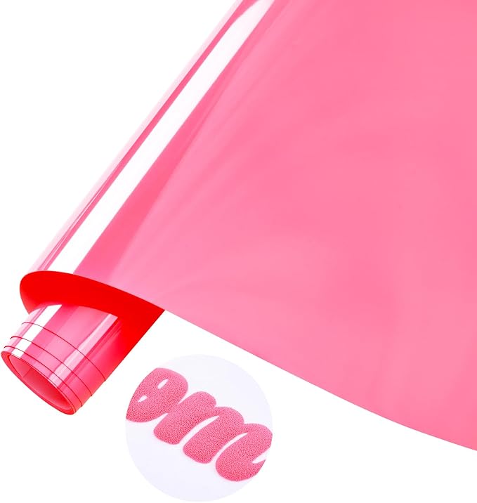 Tintnut Fuchsia Neon Puff Heat Transfer Vinyl Roll, easy cut & weed, stretch
