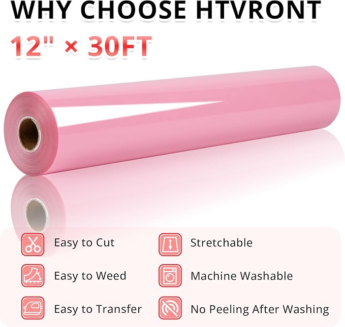 HTVRONT Baby Pink Transfer Vinyl Roll