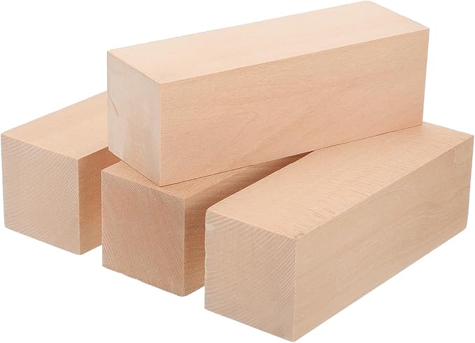MECCANIXITY 4Pcs Basswood Carving Block, Arts Decoration, Crafts Whittling