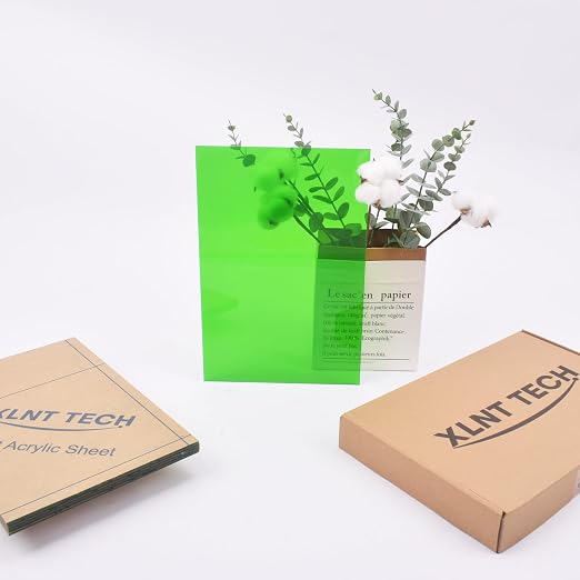 6 PCS Transparent Green Cast Acrylic Sheets 8" x 12" x 0.118", Plexiglass