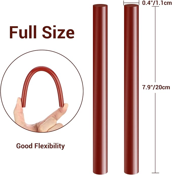ENPOINT Wine Red Hot Glue Sticks Full Size, Wine Red Adhesive Glue Sticks
