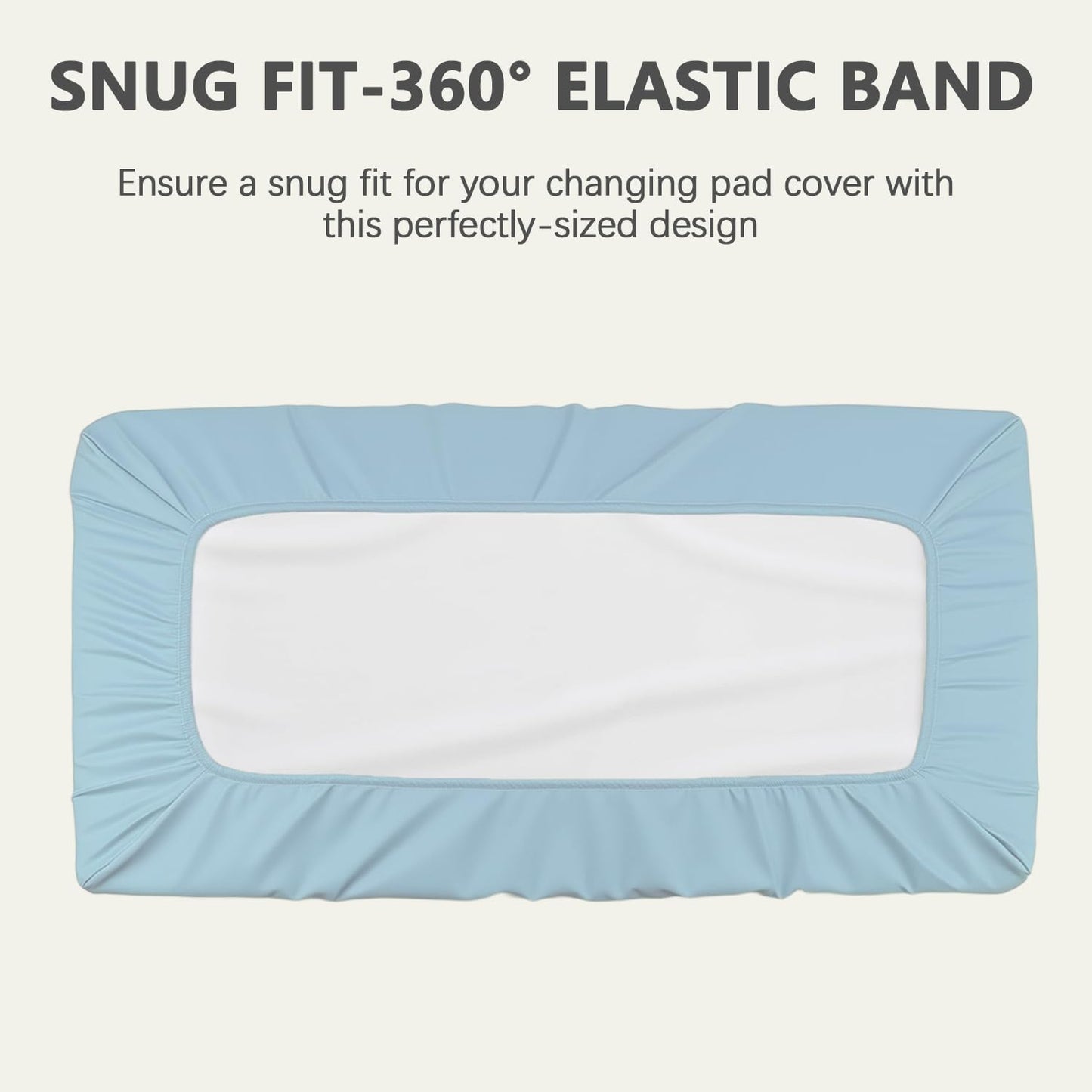 Vegan Leather Changing Pad Cover - 31"X 16" - Waterproof Wipeable, Extra Thick & Portable & Non-Slip Diaper Mat - Fits Standard Changing Tables for Baby Boy Girl (Blue)