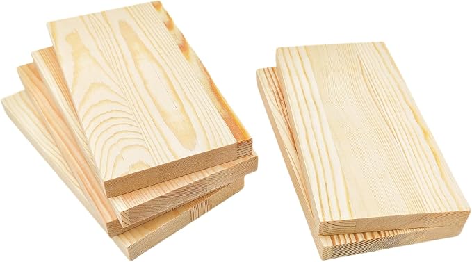 6PCS Rectangle Wood Boards Unfinished Wood Blocks