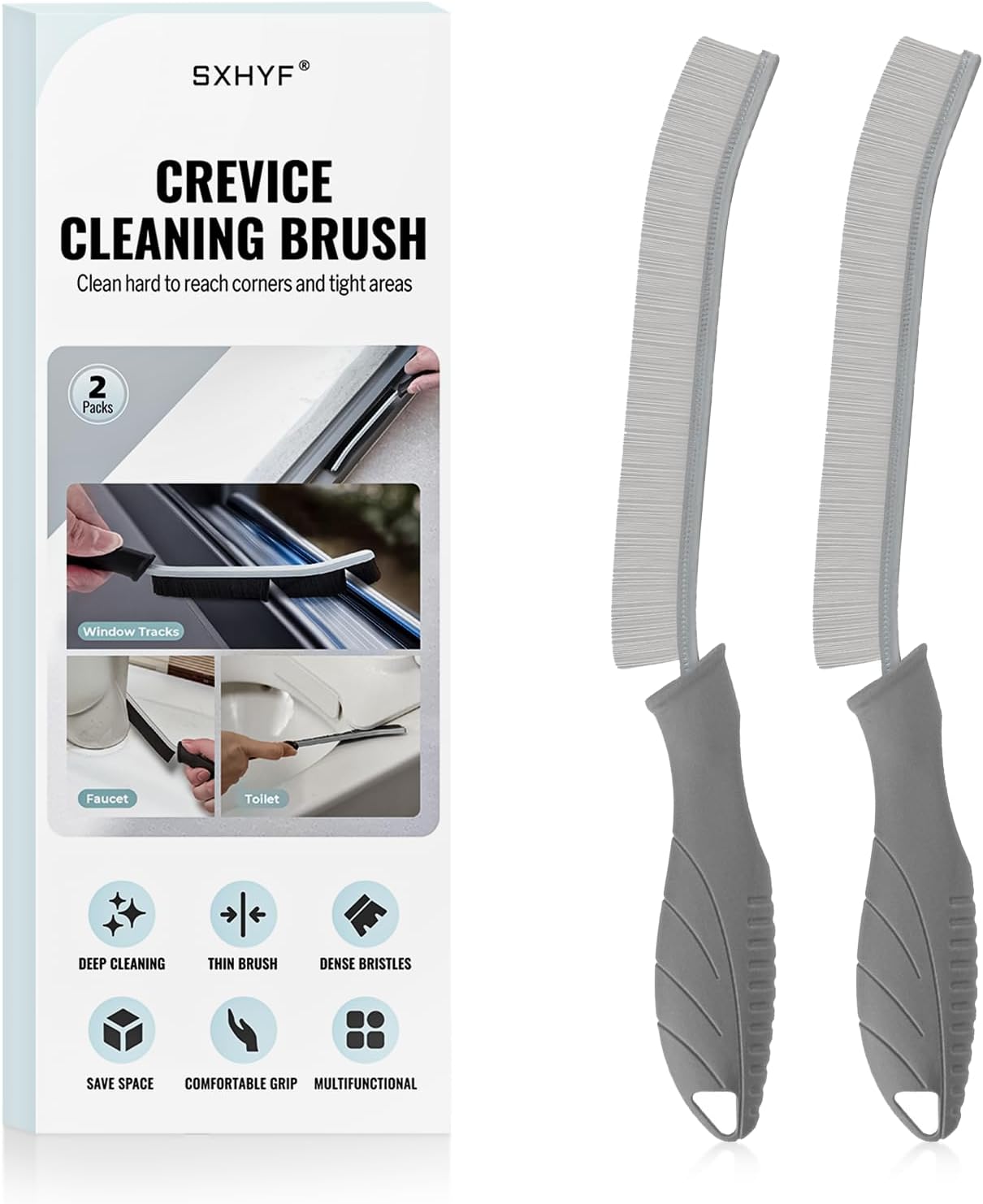 SXhyf Cleaning Brush - Hard Bristle Crevice Cleaning Brush, Multifunctional Gap Scrub Brush, Kitchen Essentials, Bathroom Cleaner Tools for Household Use, Home, Window, Toilet, Stove
