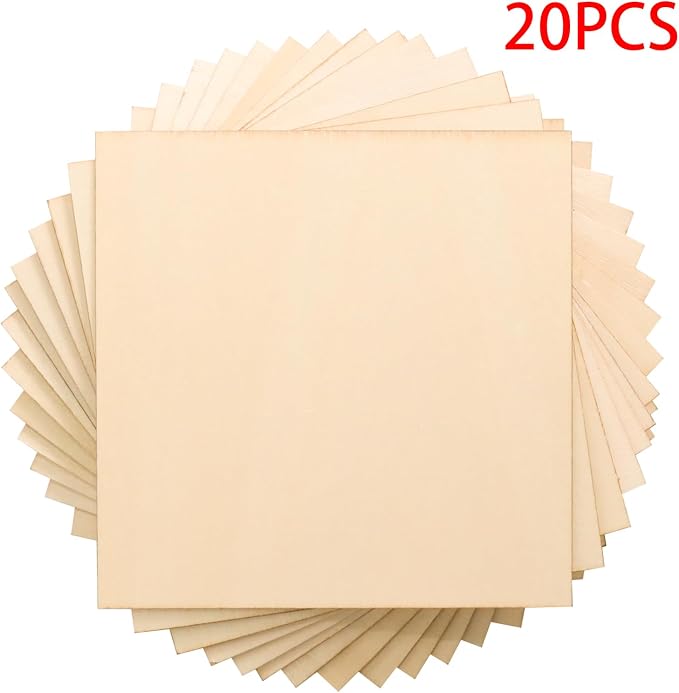 20 Pack Thin Wood Sheets, Plywood Sheets