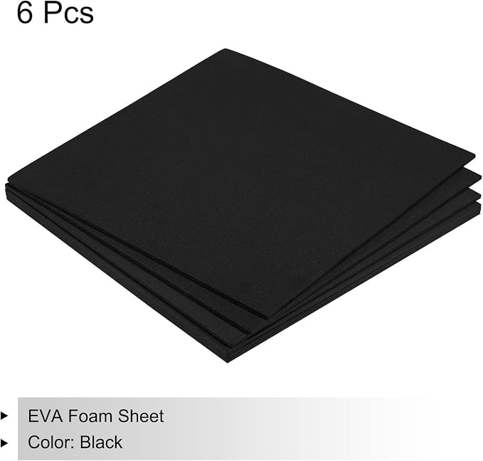 MECCANIXITY EVA Foam Sheets Black 9.8 Inch x 9.8 Inch 3mm Thick Crafts Foam
