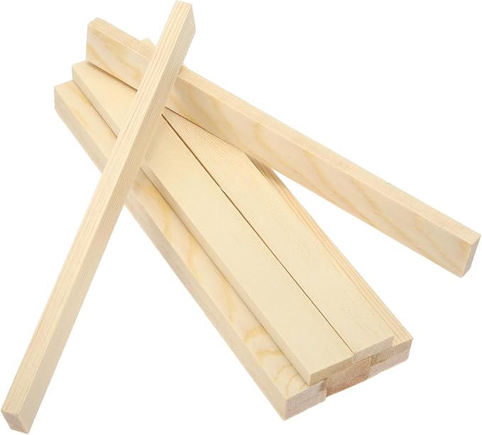 MECCANIXITY 10Pcs Wood Strips Slats, 9/32" x 7/8" x 8" Thin Wood Sticks Flat