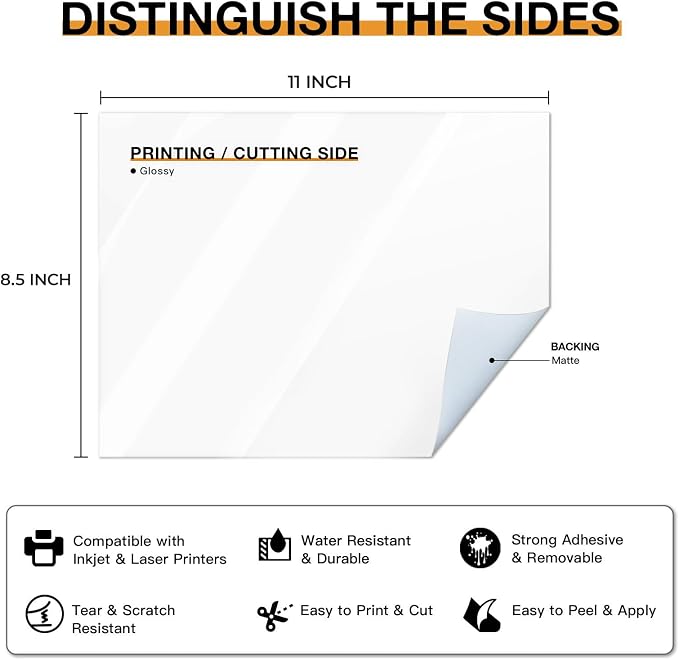 HTVRONT Printable Vinyl for Inkjet Printer & Laser Printer