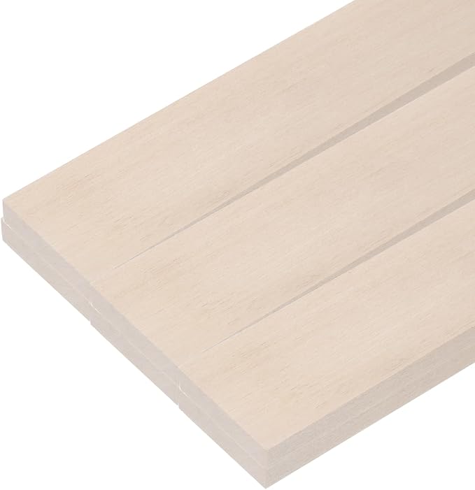 MECCANIXITY 6pcs Wood Sticks, 3/8"x 1.8" x 15" Rectangle Wooden Cube Wood