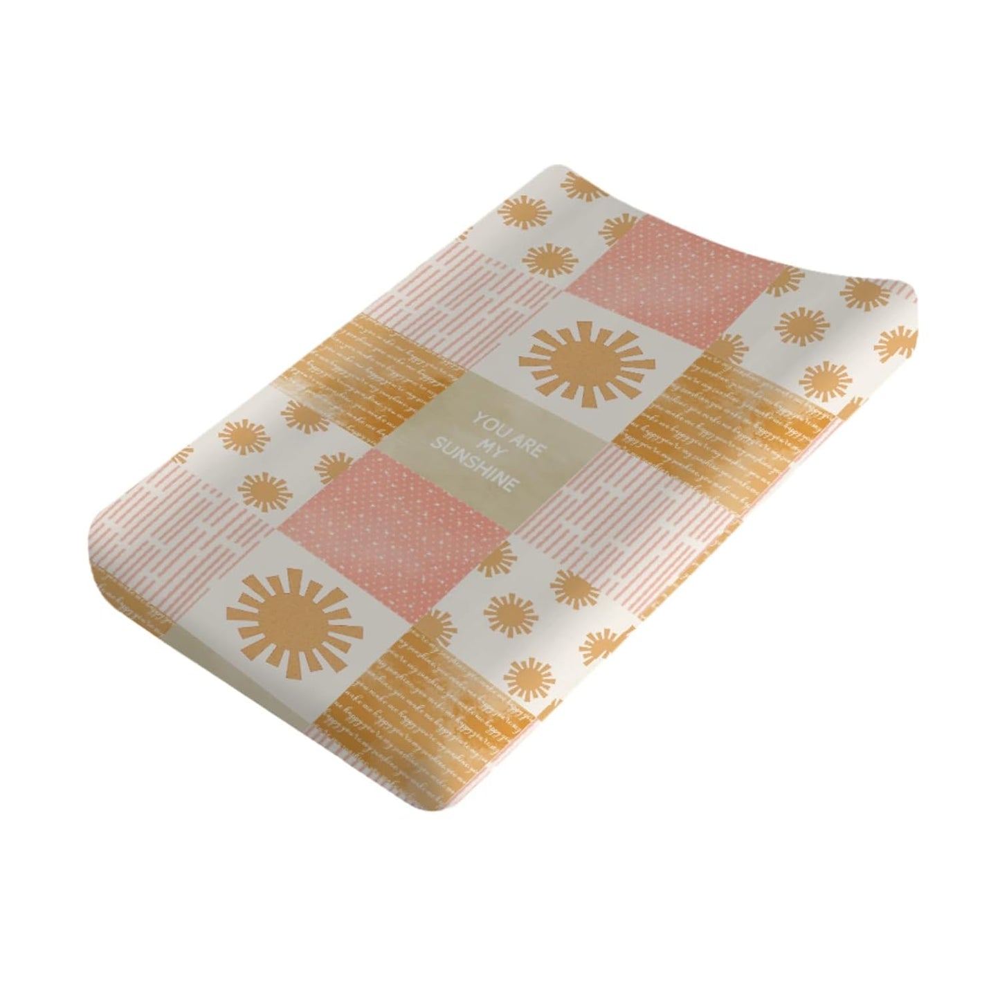Colorful Boho Sun Changing Pad Covers Cute Sunshine Stripes Diaper Change Pad Sheets for Girls Boys Letters Quote Soft Breathable Stretchy Snug Fitted Changing Mat Cover 32''x16''