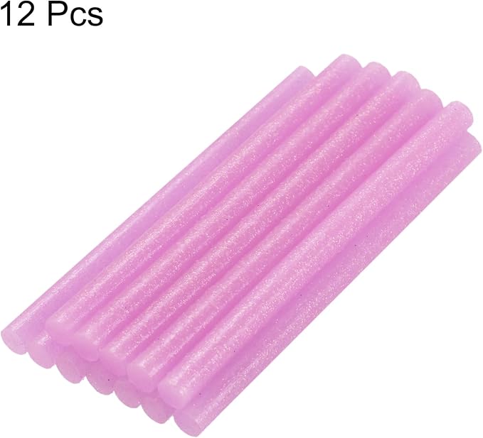 uxcell Mini Hot Glue Sticks for Glue Gun 11mm x 200mm Glitter Pink 12pcs