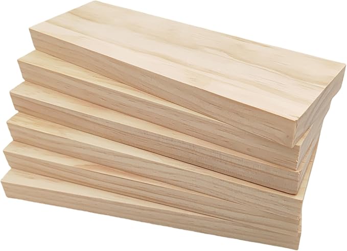 6PCS Rectangle Wood Boards Unfinished Wood Blocks